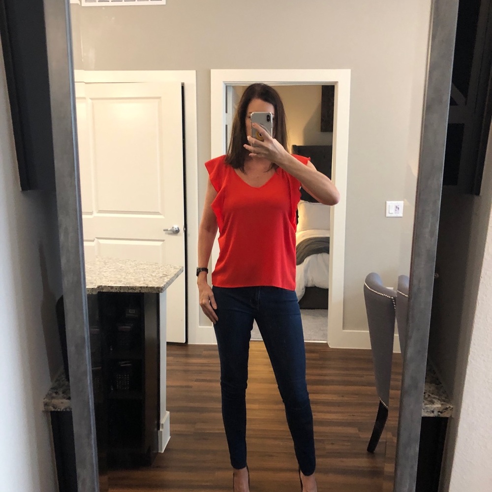 Bright red/orange top made in Italy
